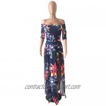 Romper Split Maxi Dress High Elasticity Floral Print Short Jumpsuit Overlay Skirt for Summer Party Beach S-5X
