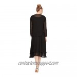 S.L. Fashions Women's Embellished Chiffon Tiered Jacket Dress